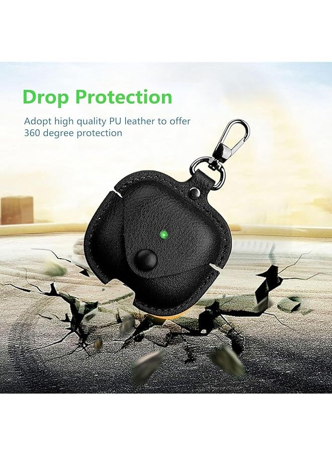 erorex - Leather Case For Air Pods 4 2024 Leather Portable Protective Men Women Case With Secure Snap Fastener Compatible With Airpods 4Th Generation Charging Case Front Led Visible Black - Image 1