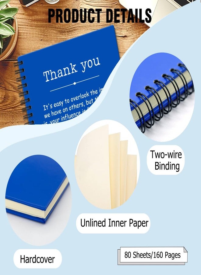QYUVK Thank You Dark Blue Hardcover 160 Pages Spiral Notebooks, Funny Thank You Gifts for Women Men Coworkers Leader Mentor, Appreciation Gifts for Employees, Thanksgiving Gifts for Colleagues Leaders - Image 3