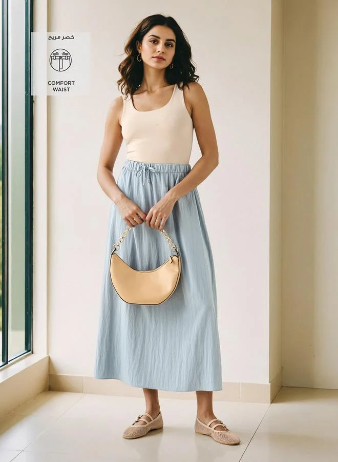 Splash FAV A-line Midi Skirt with Flexi Comfort Drawstring Waistband