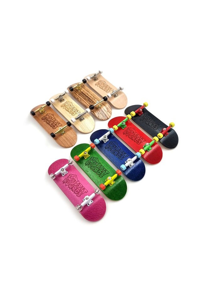 SPITBOARDS 32 mm Fingerboard Complete Real Wood Set-Up (Pre-Assembled, 5-Layers), Trucks with Nuts, Bearing Wheels, Foam Grip Tape, (Deck: Red, Trucks: Green, Wheels: Yellow) - Image 5