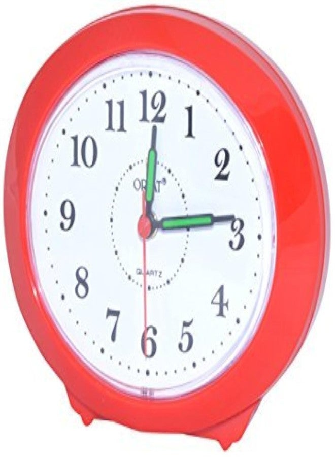 Orpat TBB - 307 Plastic Alarm Clock Time Piece with Vintage Look (Red)