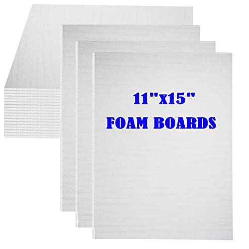Evadow 20Pack Foam Core Board, 11"x15" White Foam Board, 3/16" / 5MM Thick Mat Foam Board Center, Backing Boards for Mounting Photographs and Artwork, 3-D Modeling, Signage, Poster Making - Image 1