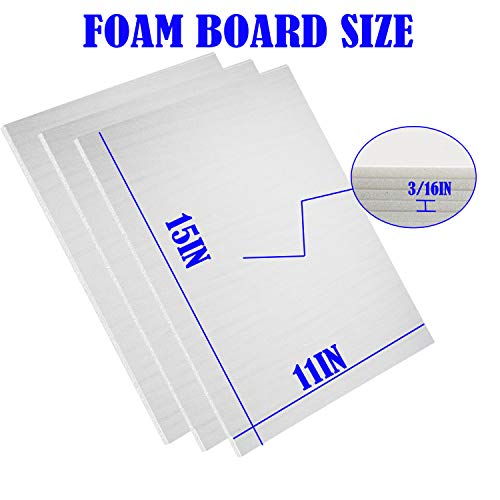 Evadow 20Pack Foam Core Board, 11"x15" White Foam Board, 3/16" / 5MM Thick Mat Foam Board Center, Backing Boards for Mounting Photographs and Artwork, 3-D Modeling, Signage, Poster Making - Image 2