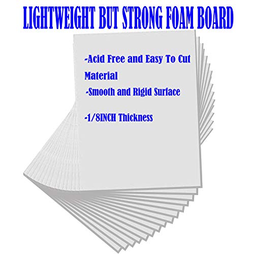 Evadow 20Pack Foam Core Board, 11"x15" White Foam Board, 3/16" / 5MM Thick Mat Foam Board Center, Backing Boards for Mounting Photographs and Artwork, 3-D Modeling, Signage, Poster Making - Image 4