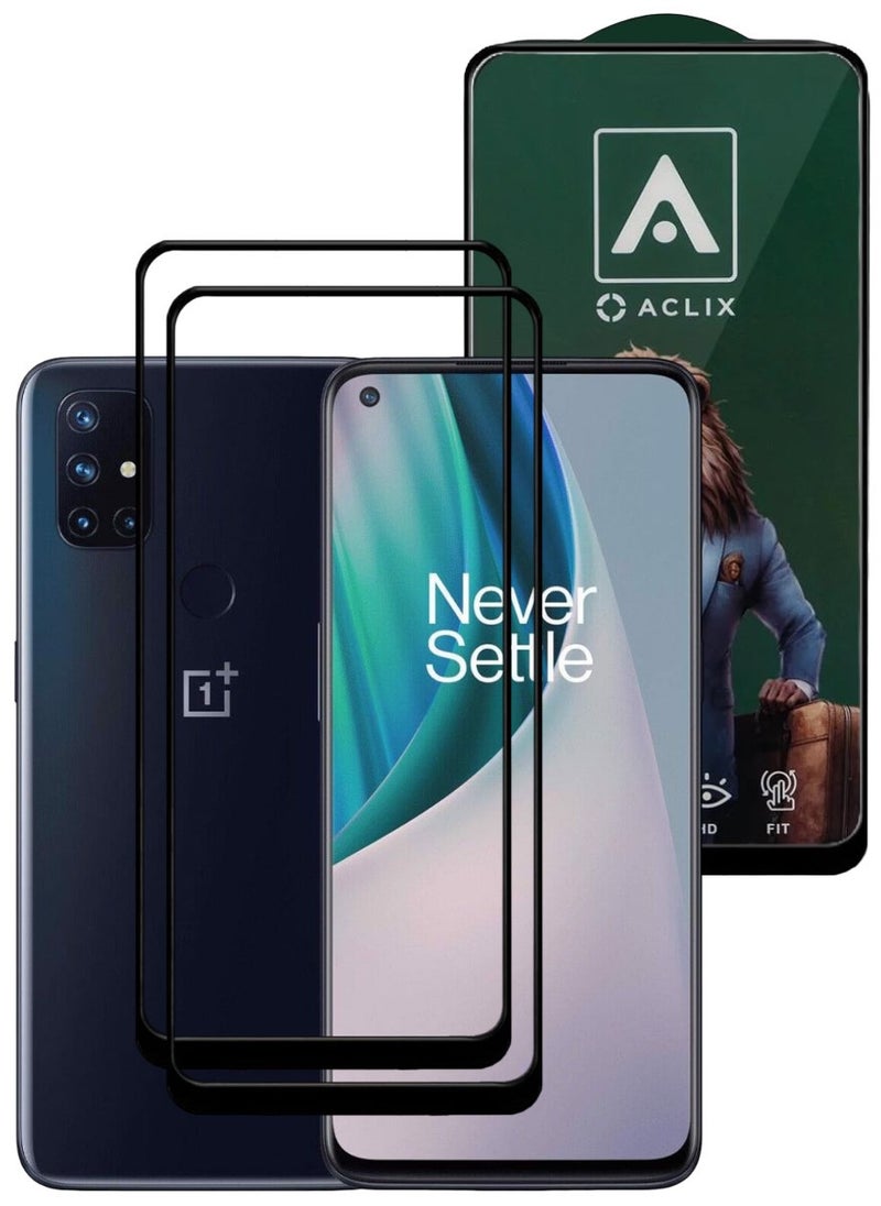 ACLIX 2 Pieces Antistatic ESD Dustproof Premium Quality High Definition Tempered Glass Screen Protector Designed For OnePlus Nord N10 5G - Image 1
