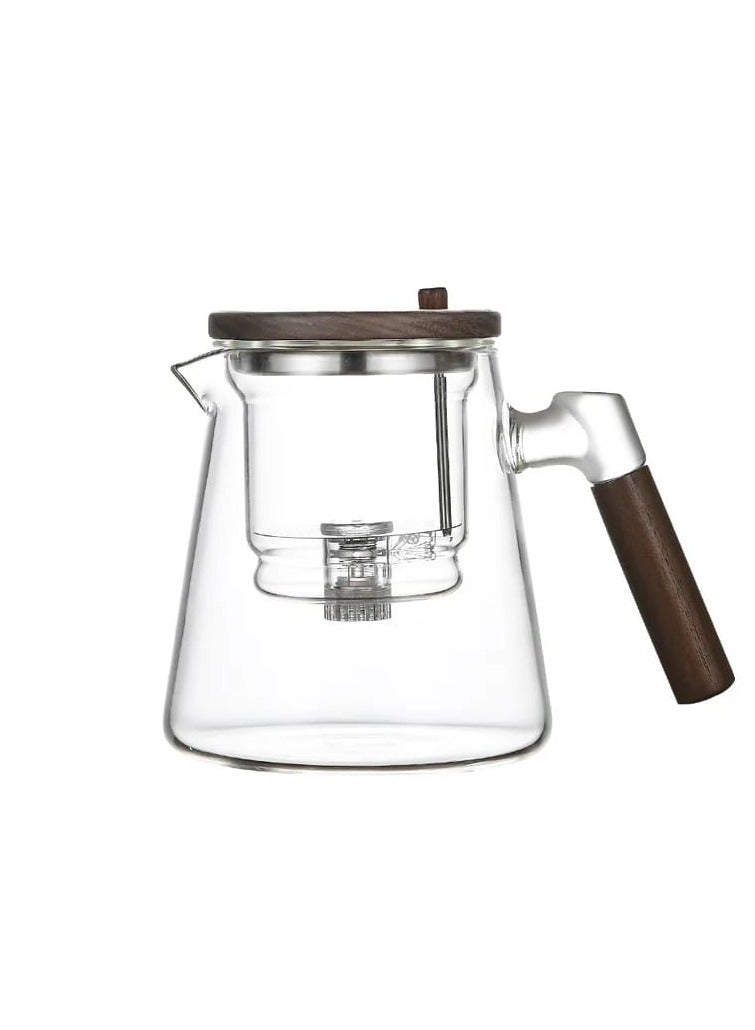 Liying 675ML Glass Teapot with direct strain Infuser and Lid, Stovetop Tea Pot Blooming and Loose Leaf Hand Crafted Kettle for Home, Tea Party, kitchen (Clear)  - Image 1