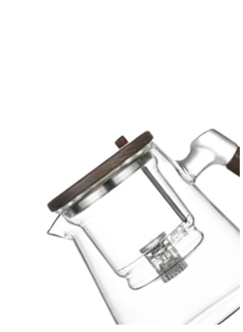 Liying 675ML Glass Teapot with direct strain Infuser and Lid, Stovetop Tea Pot Blooming and Loose Leaf Hand Crafted Kettle for Home, Tea Party, kitchen (Clear)  - Image 3