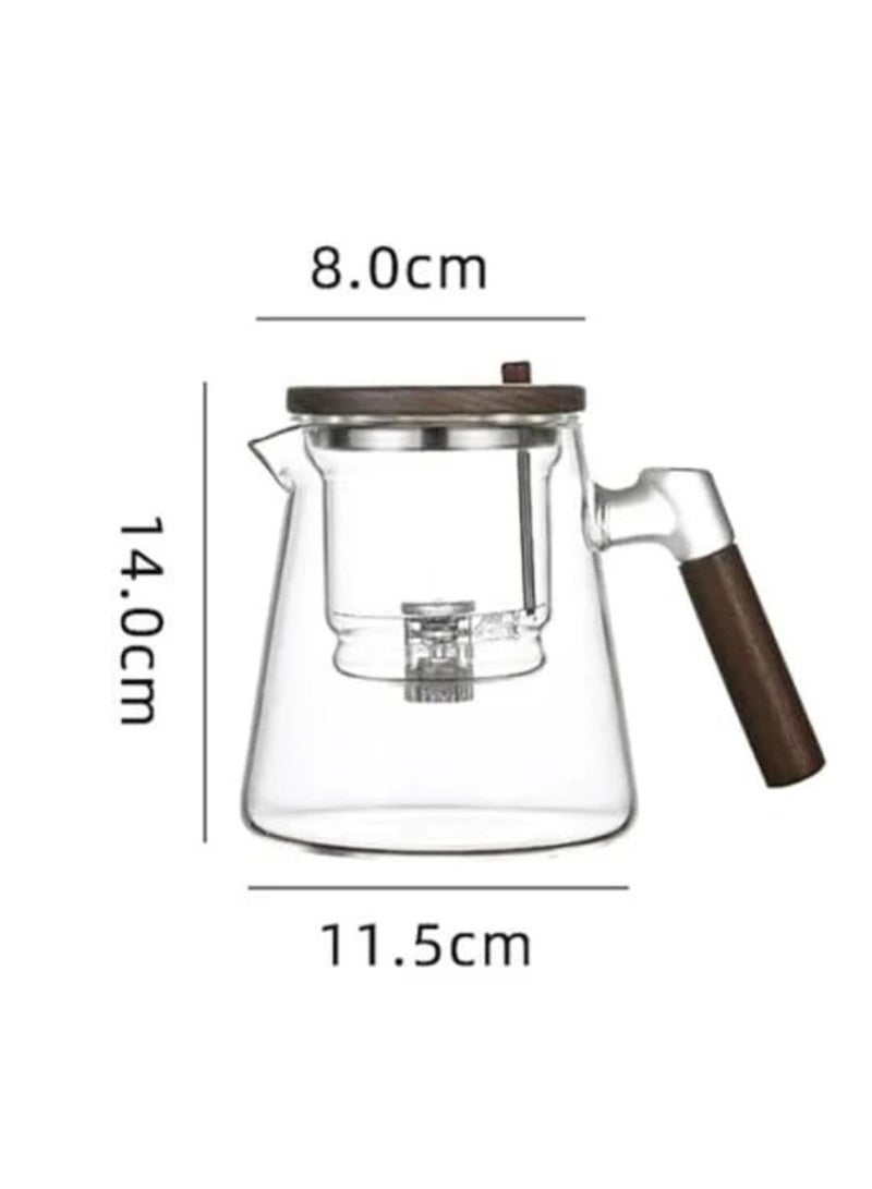 Liying 675ML Glass Teapot with direct strain Infuser and Lid, Stovetop Tea Pot Blooming and Loose Leaf Hand Crafted Kettle for Home, Tea Party, kitchen (Clear)  - Image 2