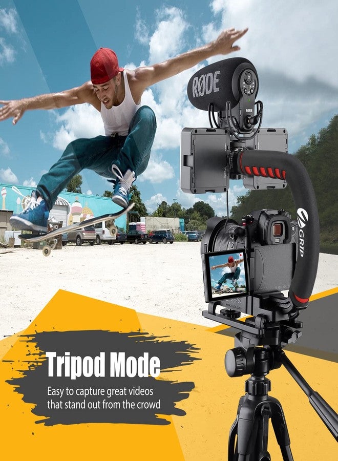 Zeadio Video Action Stabilizing Handle Grip Handheld Stabilizer with Hot-Shoe Mount for Canon Nikon Sony Panasonic Pentax Olympus DSLR Camera Camcorder - Image 3