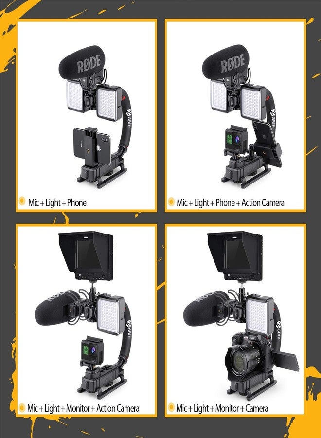 Zeadio Video Action Stabilizing Handle Grip Handheld Stabilizer with Hot-Shoe Mount for Canon Nikon Sony Panasonic Pentax Olympus DSLR Camera Camcorder - Image 5