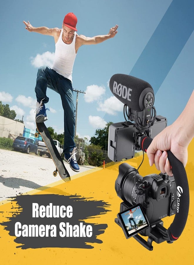 Zeadio Video Action Stabilizing Handle Grip Handheld Stabilizer with Hot-Shoe Mount for Canon Nikon Sony Panasonic Pentax Olympus DSLR Camera Camcorder - Image 2