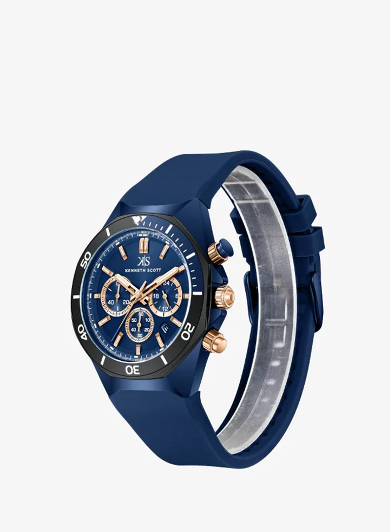 كينيث سكوت Men's Silicone Chronograph  Watch K26116-NSNN - 43 mm