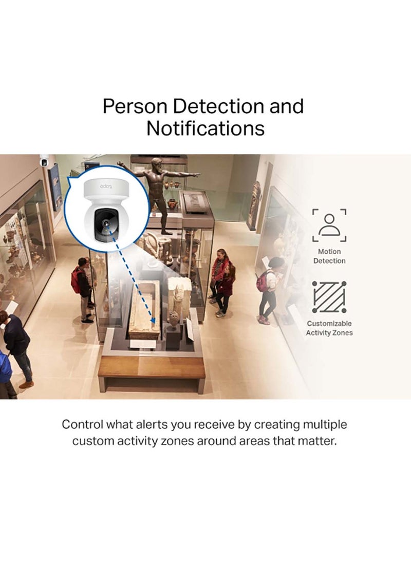tapo - C212 Pan/Tilt Home Security Wi-Fi Camera 2K 3MP, Ethernet/Wi-Fi Connection, Advanced Night Vision, Person Detection and Notifications - Image 1