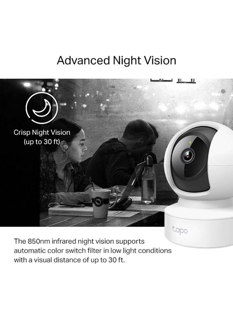 tapo - C212 Pan/Tilt Home Security Wi-Fi Camera 2K 3MP, Ethernet/Wi-Fi Connection, Advanced Night Vision, Person Detection and Notifications - Image 1