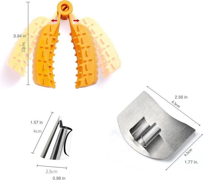 ALMEKAQUZ Finger Guard Set for Cutting Knife Guard,Stainless Steel Knife Cutting Protection,Kitchen Safe Slicing Tool for Hands,Adjustable Safe Thumb Protector - Image 2