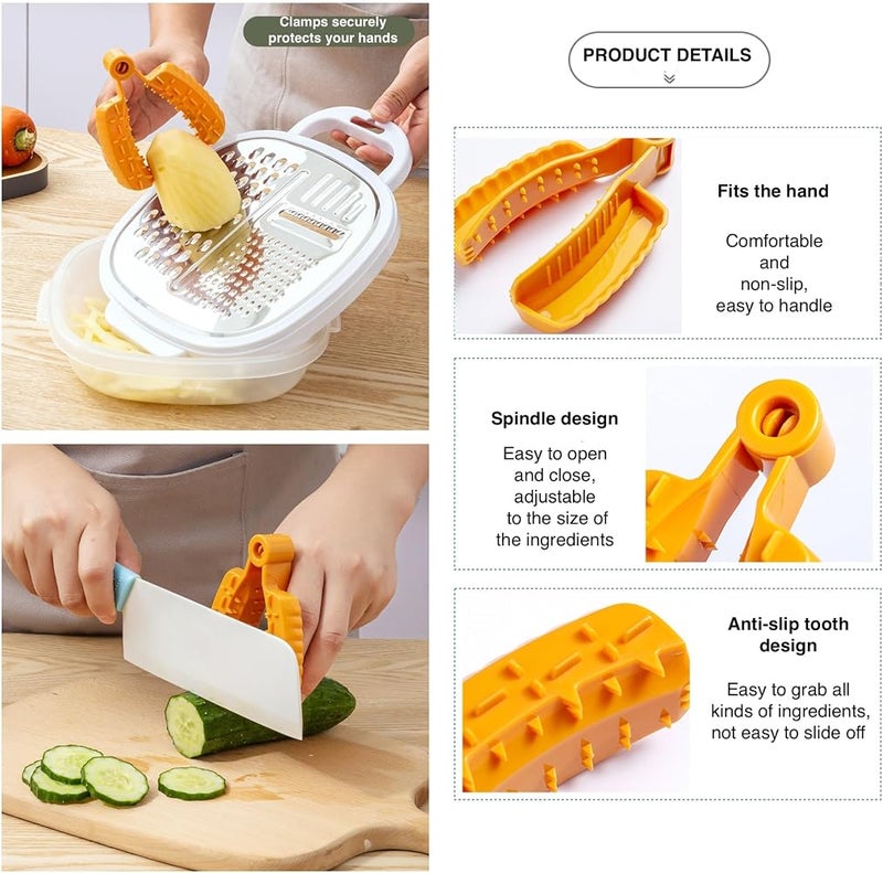 ALMEKAQUZ Finger Guard Set for Cutting Knife Guard,Stainless Steel Knife Cutting Protection,Kitchen Safe Slicing Tool for Hands,Adjustable Safe Thumb Protector - Image 4