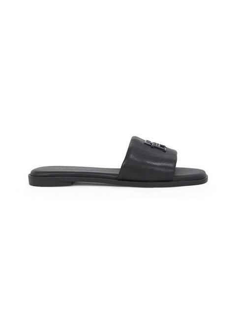 Logo Hardware Leather Mule