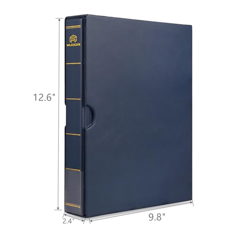 MUDOR Empty Stamp Albums Stockbook for Professional Collectors, Classic Binder with Slipcase (Blue) - Image 4