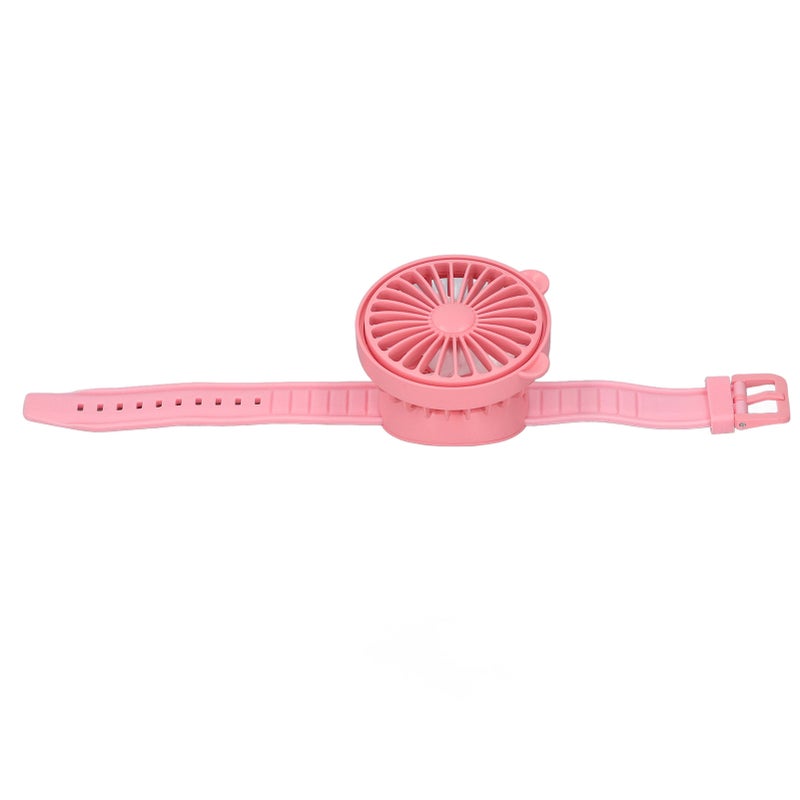 Watch Fan USB Charging Cute Bear Ears Portable Cartoon Wrist Strap Small Cool Watch Fan Red - Image 2
