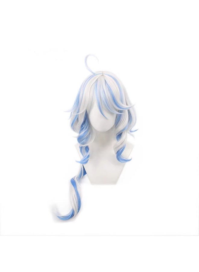 Generic Genshin Impact Water Goddess Aether Cosplay Wig Dual Color Faux Furina Wig White And Black Faux Ning Nana Wig For Cosplay Funena
