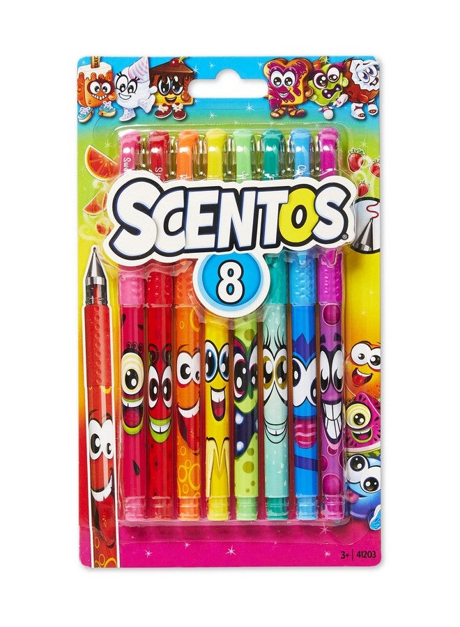 Scentos Scented Gel Pens For Kids - Assorted Colorful Pens - Fine Point Gel Pen Set - For Ages 3 And Up - 8 Count (Rainbow) - Image 1