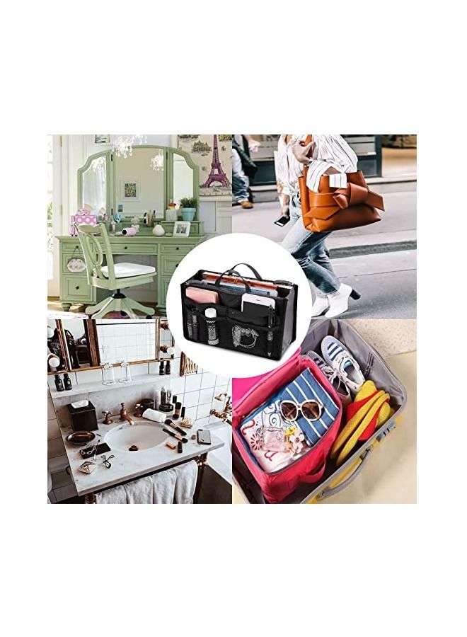 Umiwin منظم حقائب اليد للسيدات مكون من 13 جيبًا باللون الأسود - Image 3