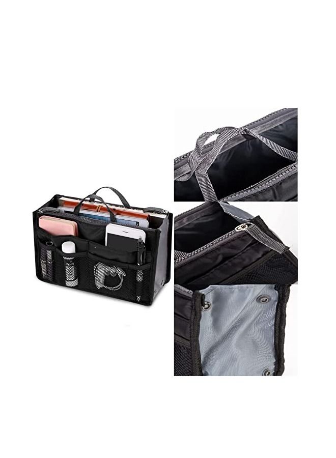 Umiwin منظم حقائب اليد للسيدات مكون من 13 جيبًا باللون الأسود - Image 2