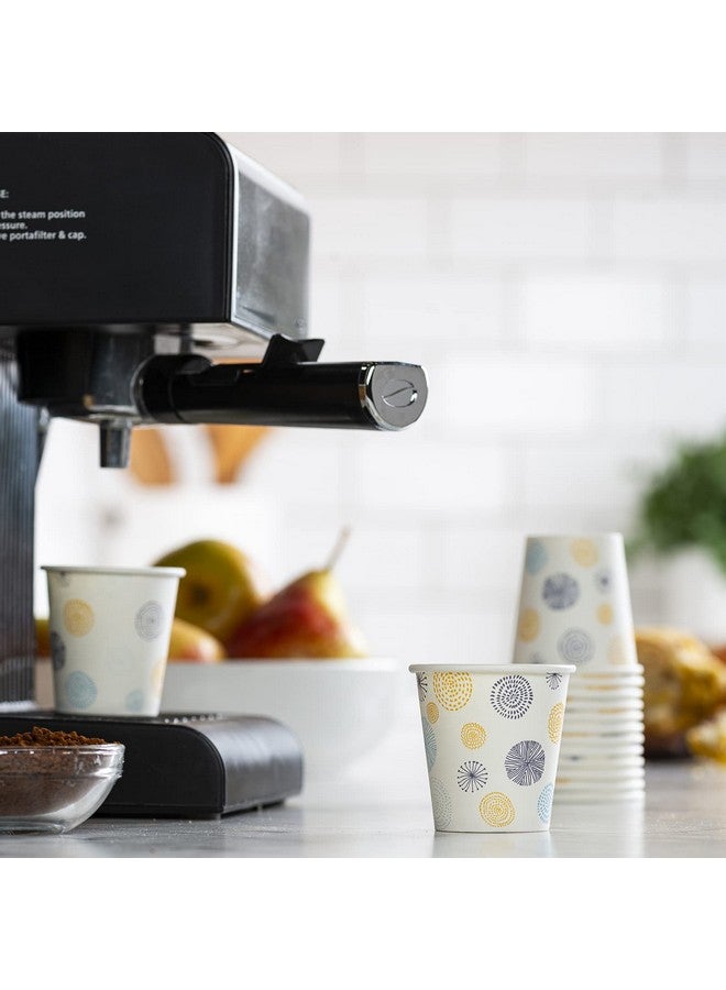 قوستو جوستو [3 أونصة - 100 كوب ورقي صغير، أكواب صغيرة للاستخدام مرة واحدة لغسول الفم - صديقة للبيئة ومتعددة الاستخدامات - بنقشة زهور - Image 4