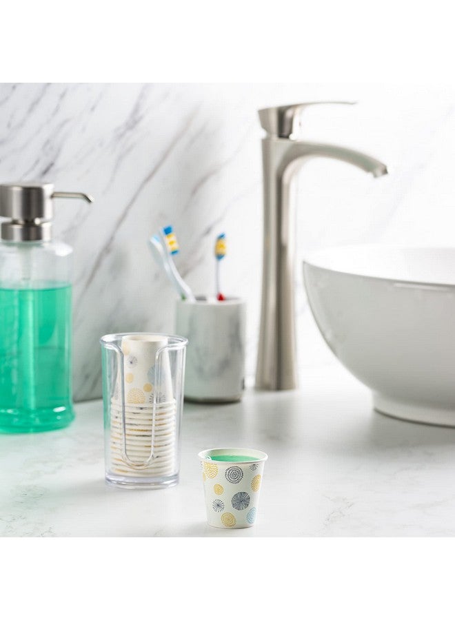 قوستو جوستو [3 أونصة - 100 كوب ورقي صغير، أكواب صغيرة للاستخدام مرة واحدة لغسول الفم - صديقة للبيئة ومتعددة الاستخدامات - بنقشة زهور - Image 1