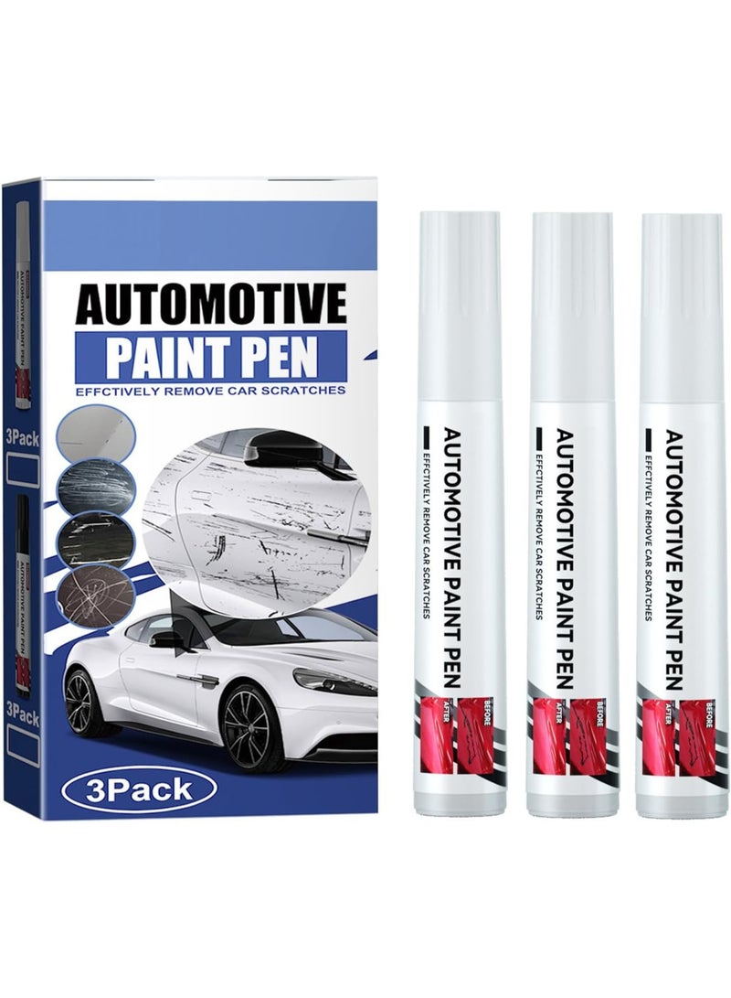 Arabest 2 in 1 Car Touch Up Paint Pen Set (3 PCS) – Exact Color Match for Black & White Cars, Quick Fix for Scratches & Paint Damage, Waterproof, Quick Drying & Safe, Upgraded Soft Pen Tip (WHITE) - Image 1