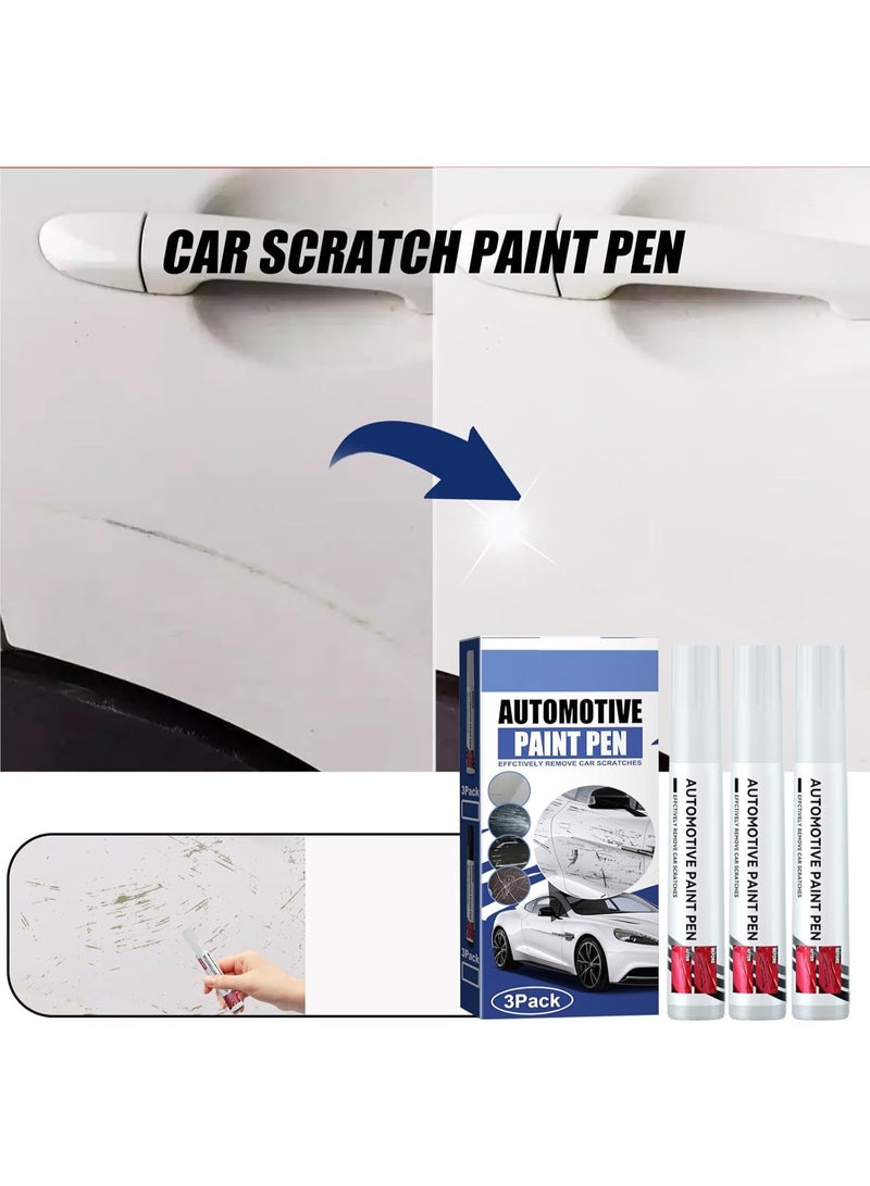 Arabest 2 in 1 Car Touch Up Paint Pen Set (3 PCS) – Exact Color Match for Black & White Cars, Quick Fix for Scratches & Paint Damage, Waterproof, Quick Drying & Safe, Upgraded Soft Pen Tip (WHITE) - Image 2