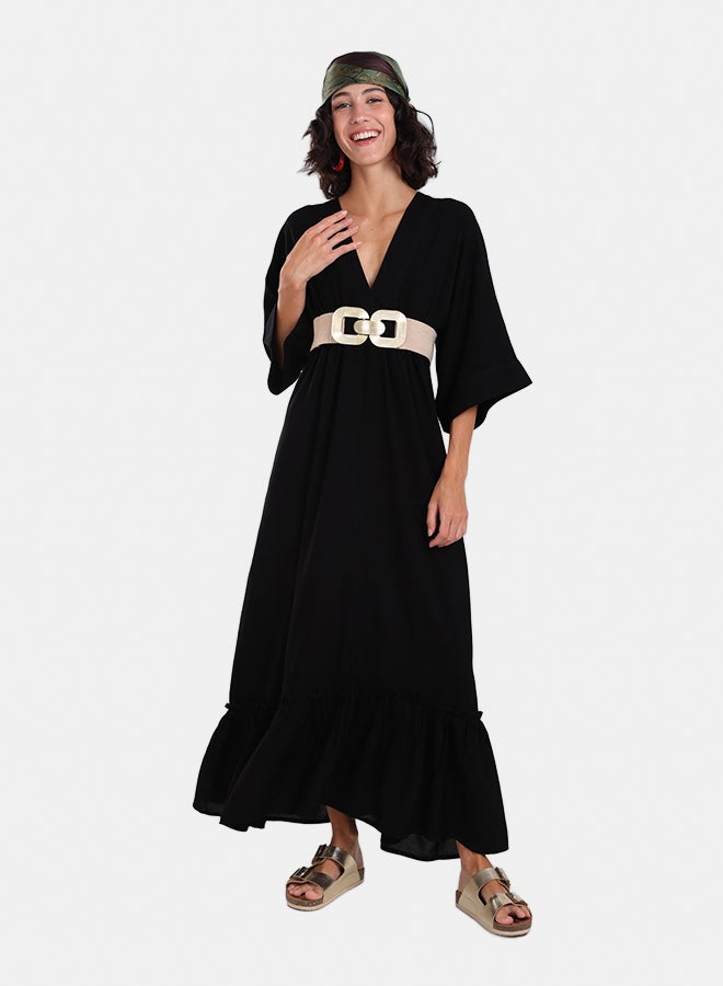 Clue Deep V-Neck Maxi Dress - Image 1