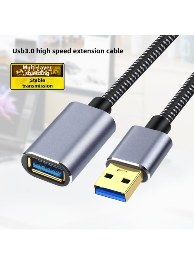 3.0 Extension Cord USB3.0 Male-to-female Hard Disk Computer Printer U Disk Mouse Keyboard Extension Braided Cord-Color:Usb Male To Female Extension Cable 【usb 3.0】-Line Length:1m - Image 1