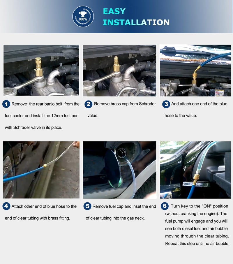 Camoo Fuel Filter Air Bleeder Service Kit for Ford 6.4L Powerstroke Diesel Engines (2008-2010) - Image 3