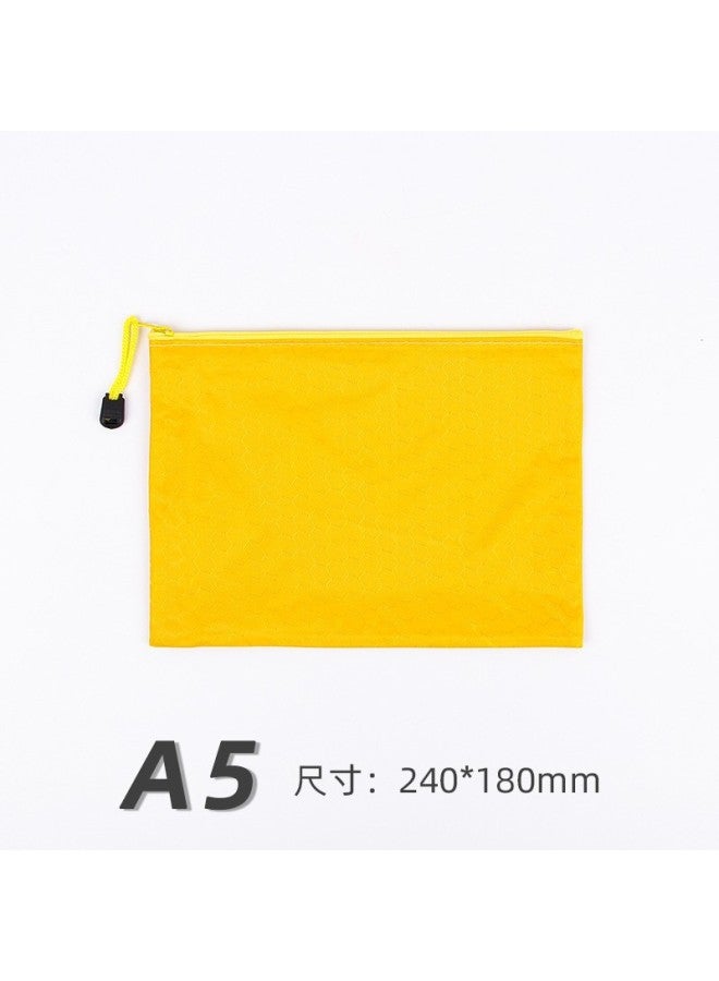 Zipper File Bag A4 Portable Oxford Cloth Waterproof Material Bag Printable  Office Color Thickened Storage Bag