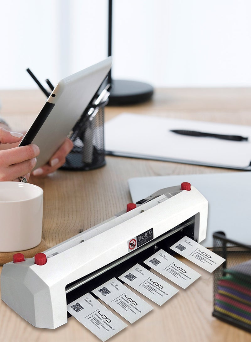 Kidle Heavy Duty Electric Business Card Cutter - 90x54mm Precision Cutting Machine for 300gsm Cardstock, 9 incisions System with Micro-Adjustment, Portable Desktop Cutter for Print Shops/Advertising Studios - Image 5