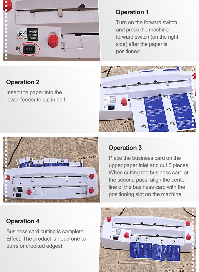 Kidle Heavy Duty Electric Business Card Cutter - 90x54mm Precision Cutting Machine for 300gsm Cardstock, 9 incisions System with Micro-Adjustment, Portable Desktop Cutter for Print Shops/Advertising Studios - Image 4
