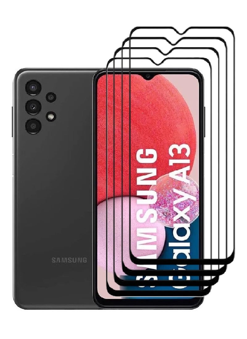 AINA 4 Pieces Tempered Glass Screen Protector 5D Designed For Samsung Galaxy A13 Full Glue Edge to Edge Full Screen Coverage And Bubble Free - Image 1