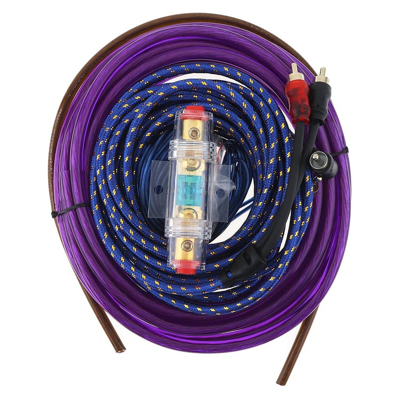 DriSentri 8 Gauge Amp Wiring Kit 1 Set of Car Power Amplifier Car Speaker Woofer Cables Car Power Amplifier Audio Line Power Line with Fuse Suit Purple