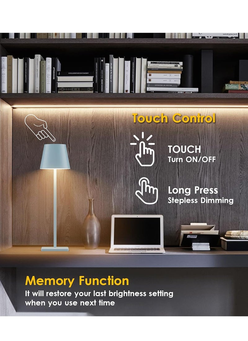 ون لايت - مصباح طاولة LED قابل لإعادة الشحن بارتفاع قدم، مصباح جو، إضاءة ليلية، إضاءة ثلاثية الألوان، واجهة Type-C - Image 1