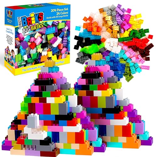 Strictly Briks Compatible with Lego Duplo Classic Big Briks Building Blocks Set - Boosts Imagination & Toddler Blocks - Durable Play & Brick Building Set - 204 Pieces, 24 Colors, Ages 3+ - Image 1