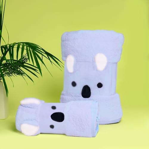 THE LITTLE LOOKERS Microfiber Kids Bath and Hand Towel|Quick Dry| Super Absorbent| Super Soft Rabbit Bath Towel for Babies|Toddler(SkyBlue,Pack of 2) - Image 1