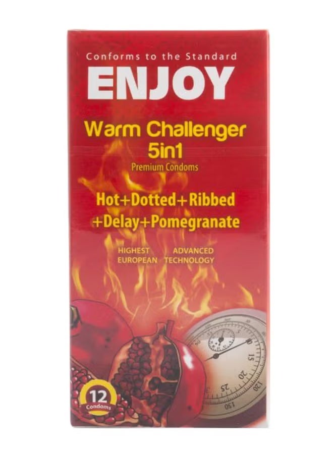 12-Piece 5-In-1 Warm Challenger Premium Condom Set - Image 1