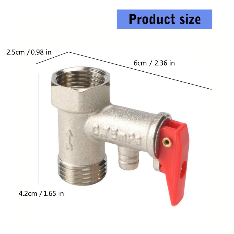 Copper Pressure Relief Valve For Electric Water Heater 1 2 Inch - Image 4