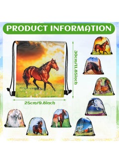 Saintrygo Saintrygo 30 Pcs Horse Themed Party Supplies Horse Birthday Favor Bags Horse Drawstring Bag Goodie Candy Bags  - Image 3