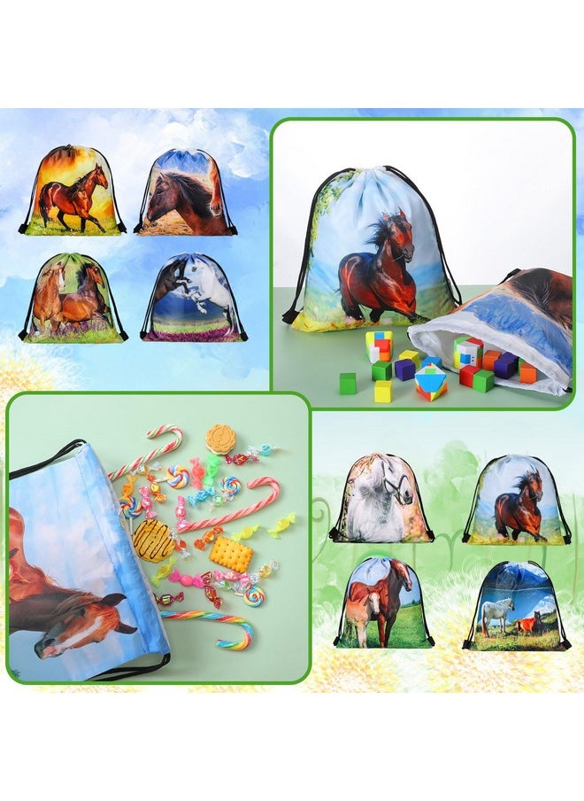 Saintrygo Saintrygo 30 Pcs Horse Themed Party Supplies Horse Birthday Favor Bags Horse Drawstring Bag Goodie Candy Bags  - Image 2