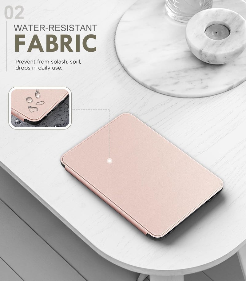 MoKo Case Fits 6" All-New Kindle (11th Generation-2024/2022 Release), Lightweight Shell Cover with Auto Wake/Sleep for Kindle 2024/2022 11th Gen e-Reader, Rose Gold - Image 3
