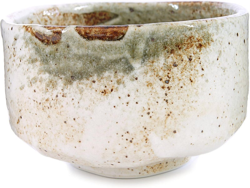 Mino Ware Japanese Handcrafted Matcha Tea Bowl Beige, Matcha Tea Cup Ceremony, Authentic Pottery, Yuki Shino Chawan - Image 1