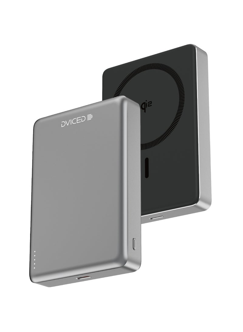DVICED Qi2 Ultrathin MagSafe Power bank 10000mAh - Grey - Image 1