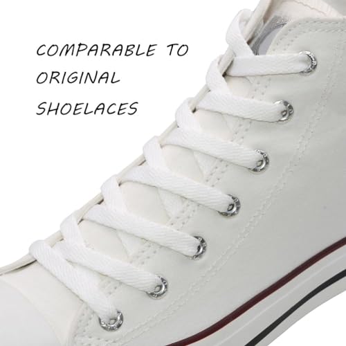 VSUDO 39" Flat White Shoe Laces for Sneakers, Shoelaces for Sneakers, Replacements Shoe Strings for Women or Men (1 Pair-White-100CM) - Image 2